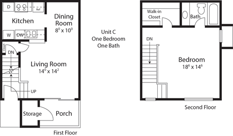 a floor plan of a house with a bedroom and a living room